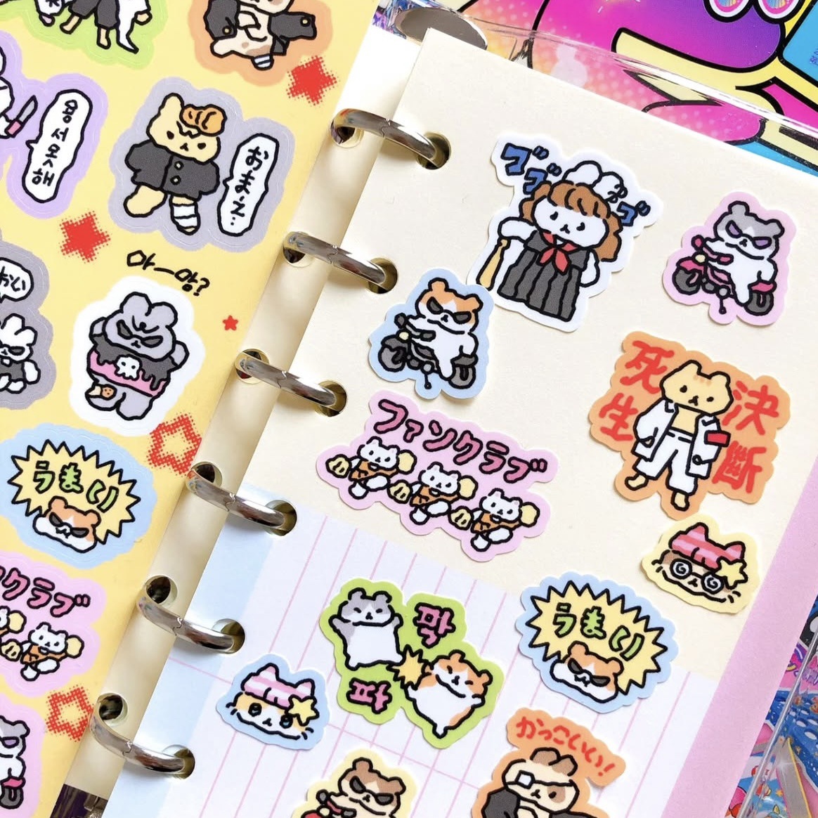 Autocollants lapin de dessin animé mignon, Graffiti Animal, compte à main, journal intime, Scrapbook, thème Kawaii pour l'écriture et l'artisanat créatifs