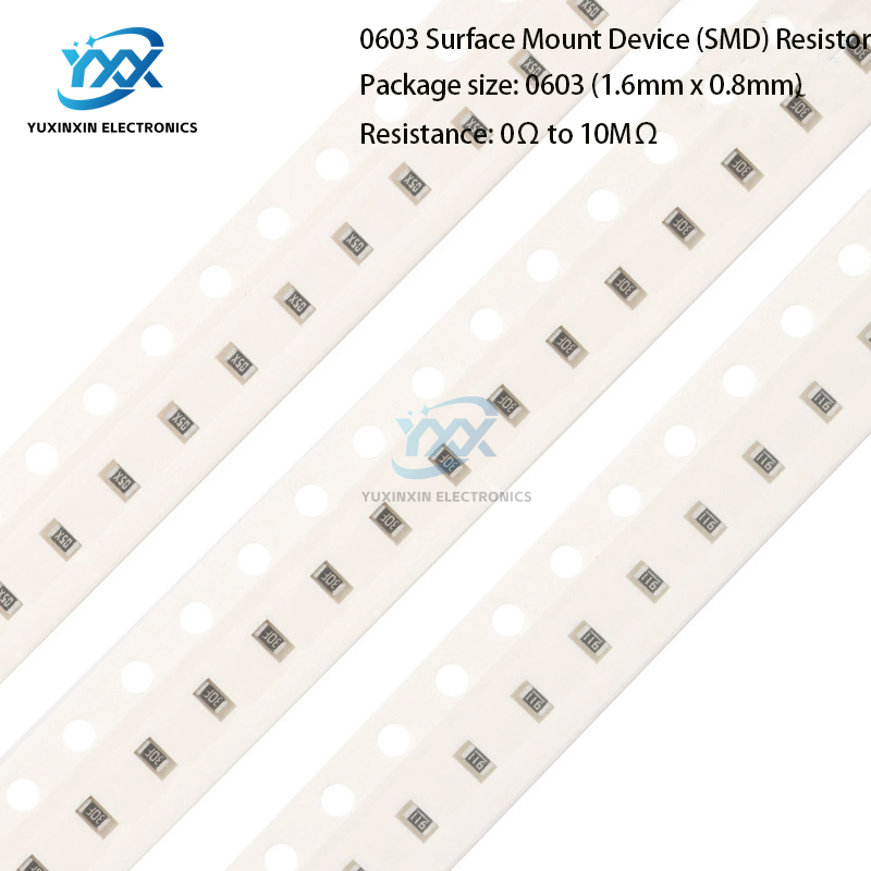0603 Resistencia SMD 0R-10M Ohm 1% Precisión | 100 resistencias fijas de montaje en superficie para reparación de PCB, electrónica Arduino DIY