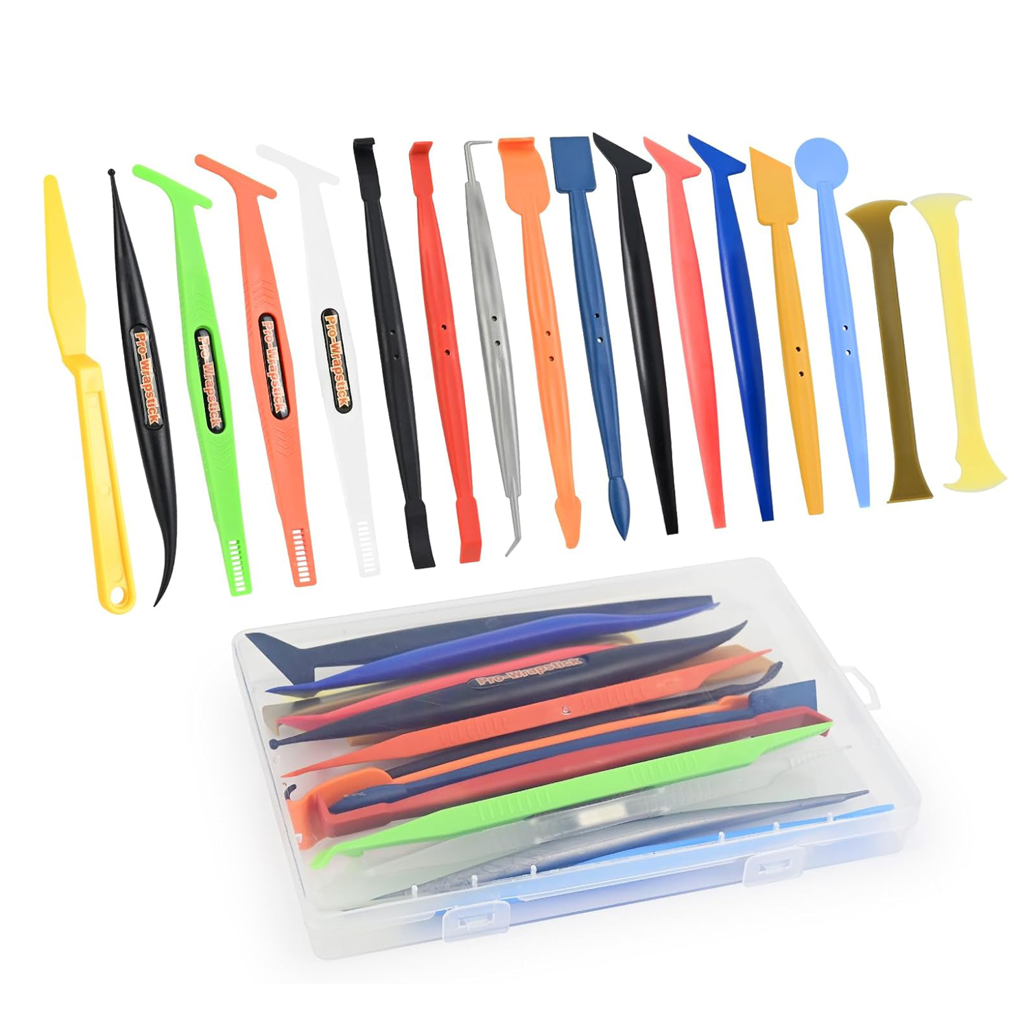 Kit d'outils magnétiques micro-adhésifs EHDIS pour l'installation de films carbone et vinyle de covering automobile, avec raclette pour courbes et fentes, et outils pour coins et bords