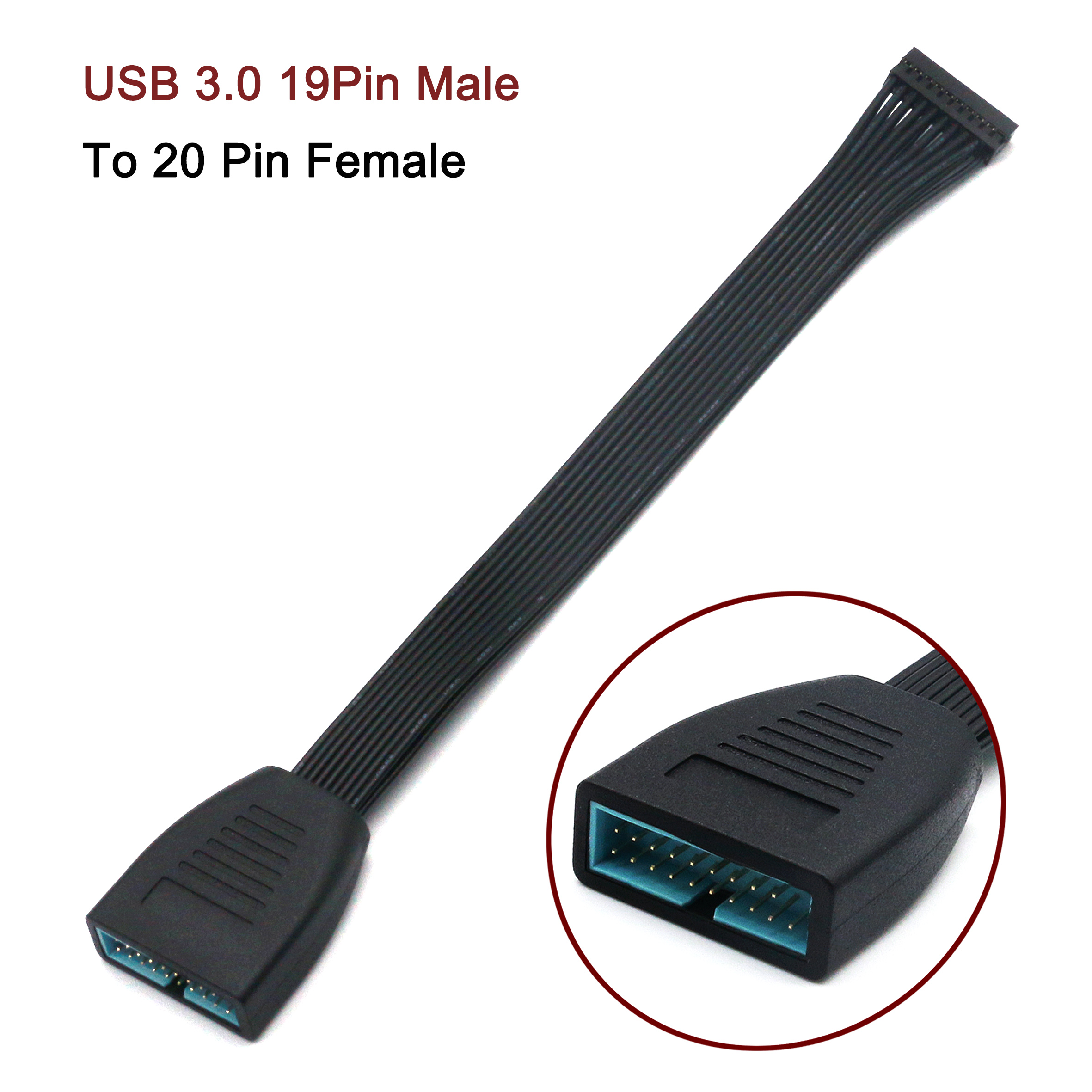 USB 3.0 Extension Cable 19/20 Pin Internal Extension Adapter for Motherboard Female To Male Extension Conversion Connecting