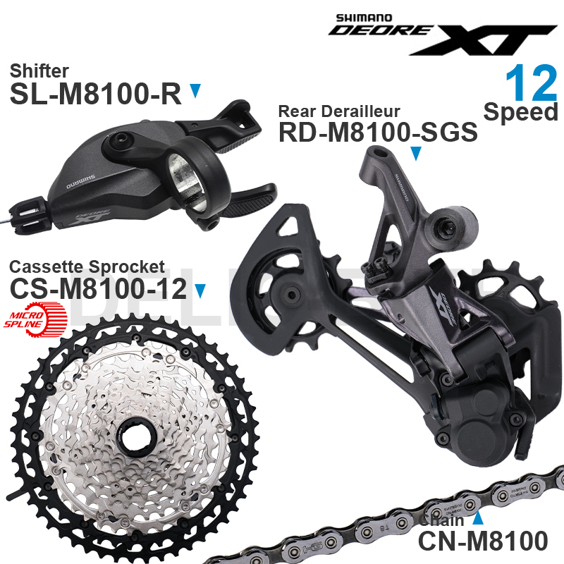SHIMANO DEORE XT M8100 groupe 12 vitesses dérailleur arrière RD-M8100 manette de vitesse SL-M8100 Cassette CS-M8100 10-51T CN-M8100 Original