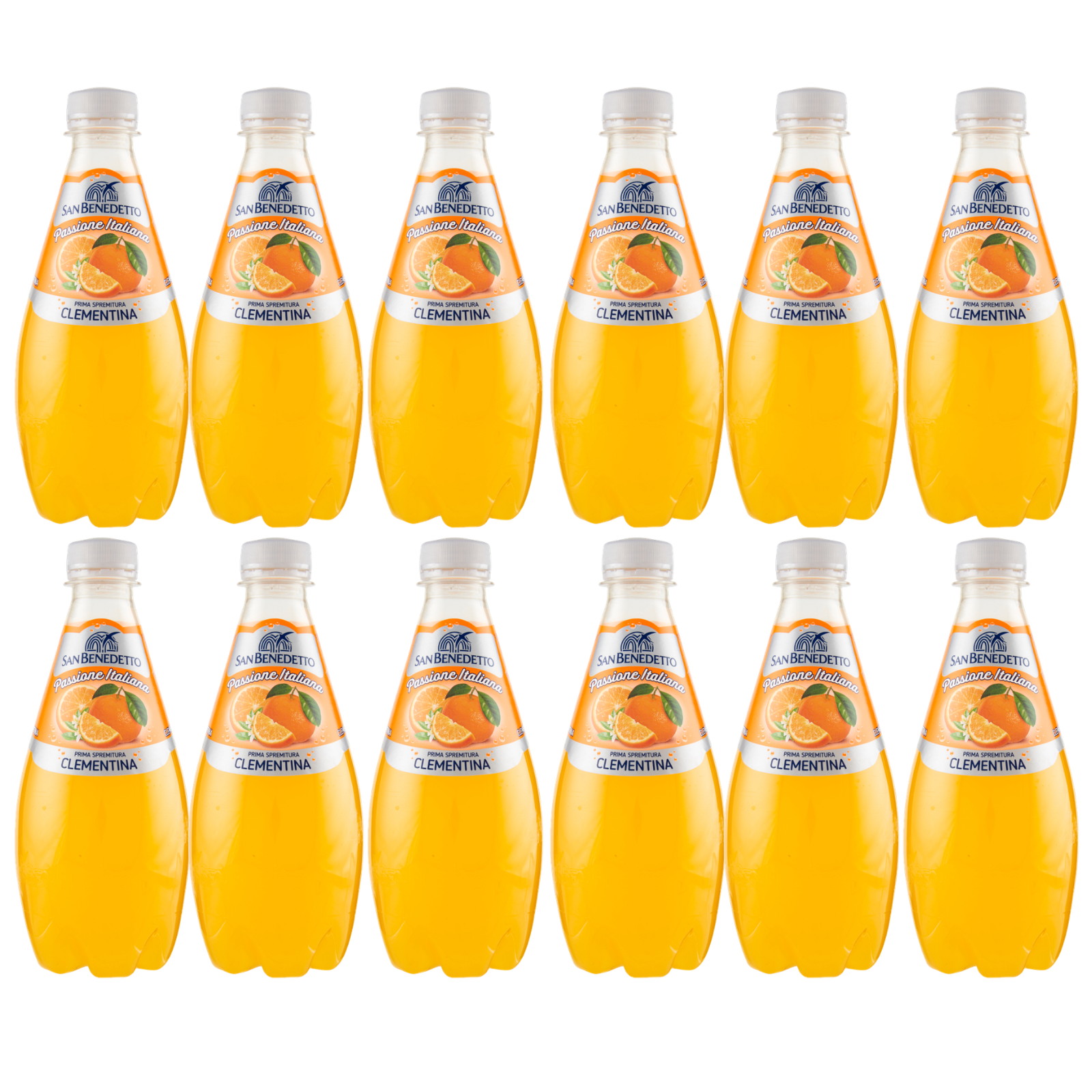 San Benedetto Clementina, Mandarinen-Limonade, 12x400 ml, Mandarinengetränk, italienische Limonade, Soda, Karton, Horeca, Gastronomie