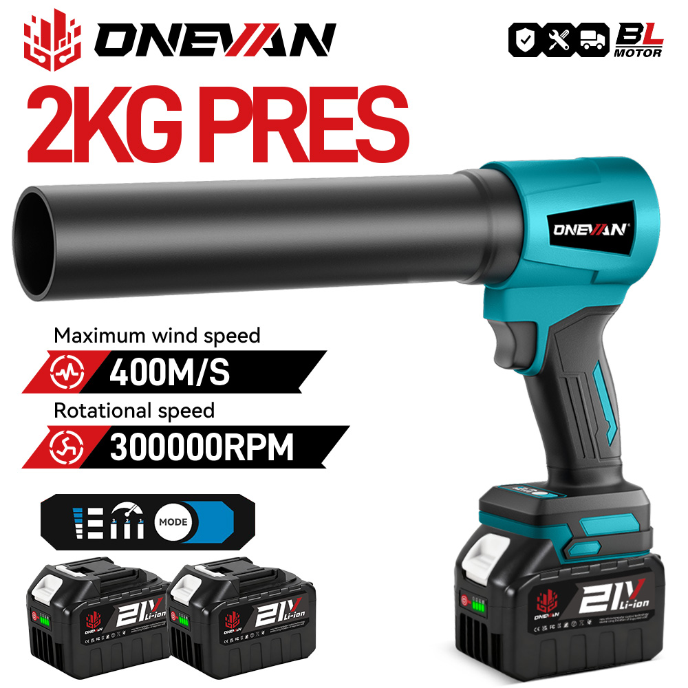 ONEVAN 400M/s Brushless Electric Turbo Blowers 300000RPM Handheld Leaf Blower Dust Blowing Tool for Makita 18V Battery