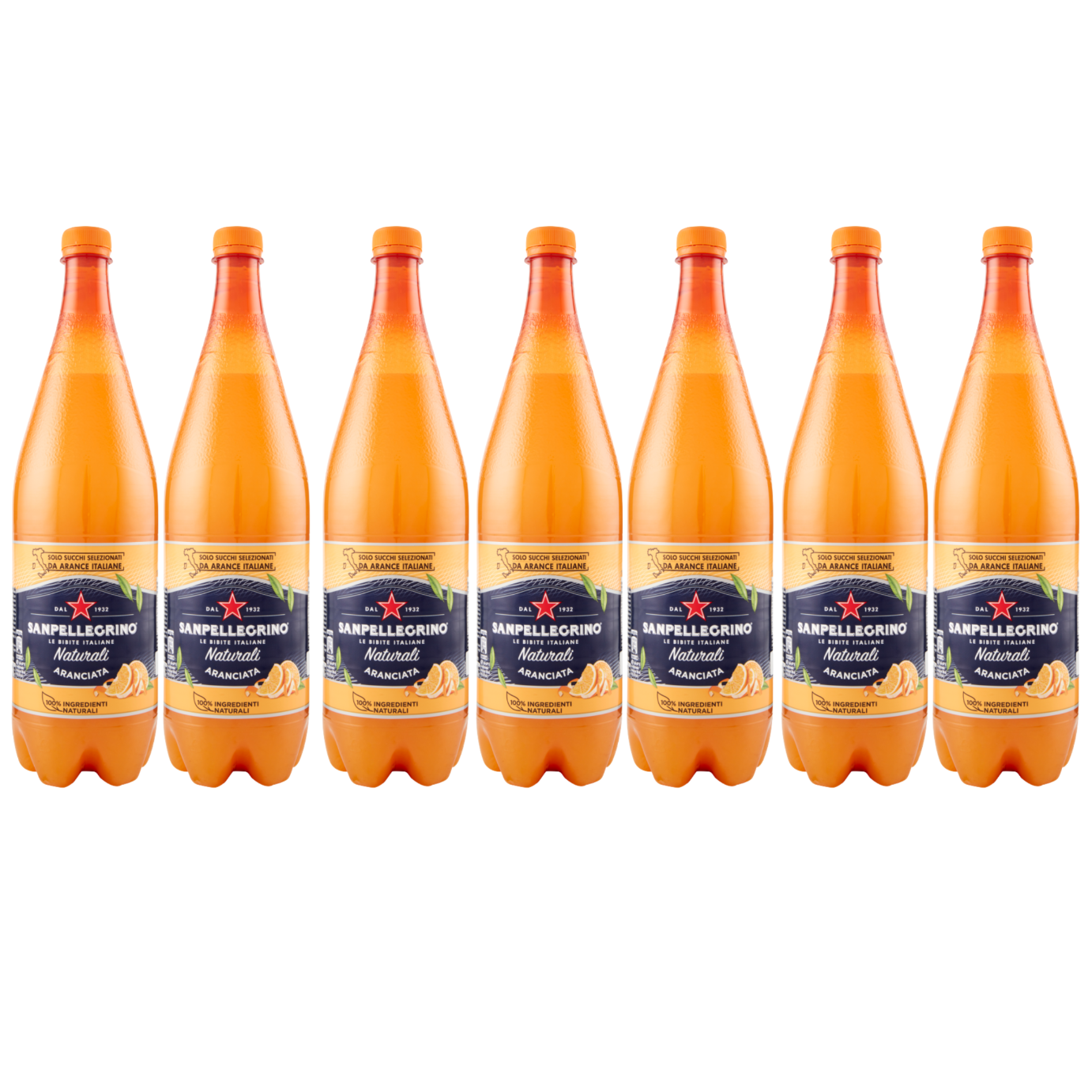 San Pellegrino Aranciata Naturali, napój gazowany pomarańczowy, 7 x 1,2 l, włoska oranżada, naturalny smak, karton, horeca, gastronomia
