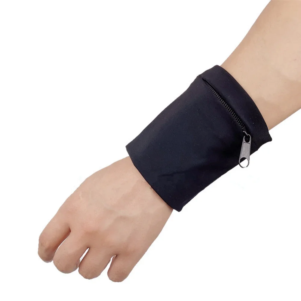Pulseira saco de pulso zip carteira 10.5*10cm armazenamento carteiras chaves alça de pulso saco respirável ciclismo fitness para ciclismo