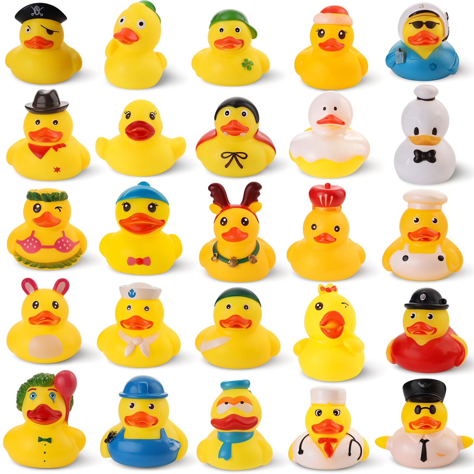 Patos de borracha de verão para crianças, pato de borracha pequeno sortido em massa mini patos de borracha para brinquedos de banho e piscina de bebê, cruzeiro