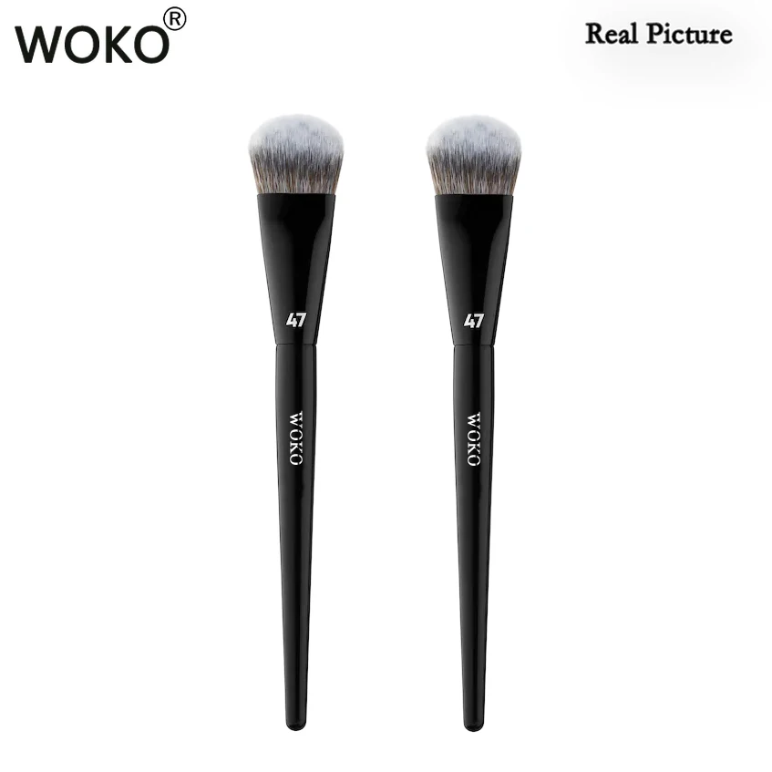 PRO 47 kuas Foundation, sapu Foundation Shadow kuas cair krim pencampur perona pipi miring alat kosmetik kuas rias profesional