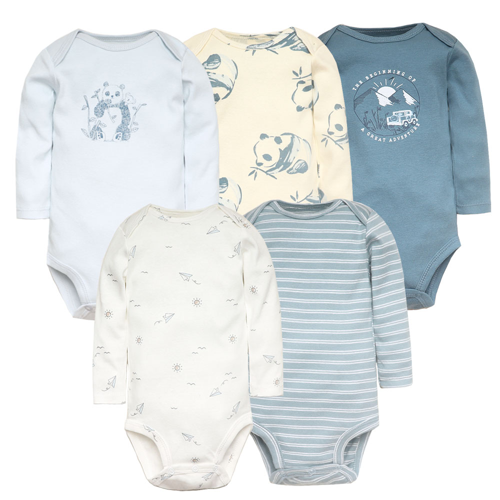Body para bebé, conjunto de ropa para recién nacido de 5 piezas, ropa para niña pequeña, monos 100% de algodón suave para bebé, monos para bebé de dibujos animados