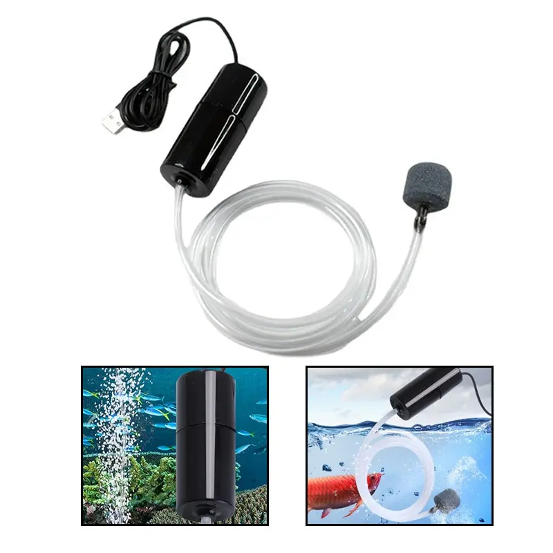 水槽用サイレント酸素ポンプ,ポータブル酸素ポンプ,ミニUSB充電,養魚,水族館用品,小型