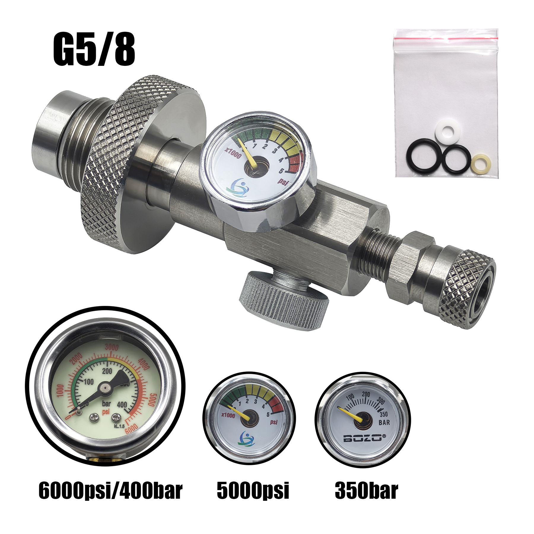HPA Scuba Diving HP Filling Station Chargeing Adapter 6000psi(400bar)/5000psi/350bar Gauge DIN Connector Male/Female Connector