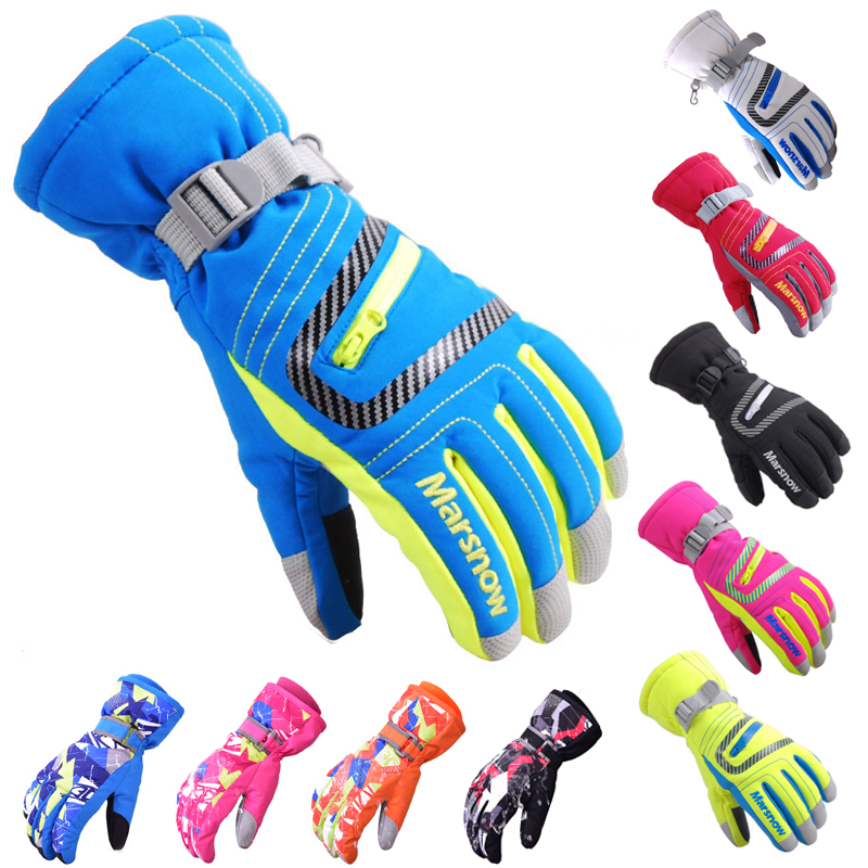 Esporte ao ar livre luvas de esqui à prova de vento das mulheres dos homens crianças inverno quente luvas de esqui luvas à prova dwaterproof água respirável ar s/m/l/xl
