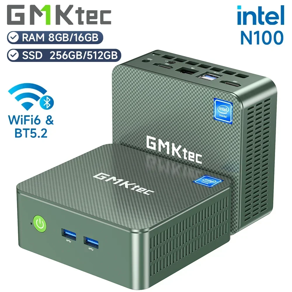 ใหม่! GMKtec G3 มินิพีซี Intel Alder Lake N100 Windows 11 Pro มินิพีซี 8/16GB DDR4 256/512GB PCIe M.2 SSD WiFi 6 BT5.2 คอมพิวเตอร์ตั้งโต๊ะ