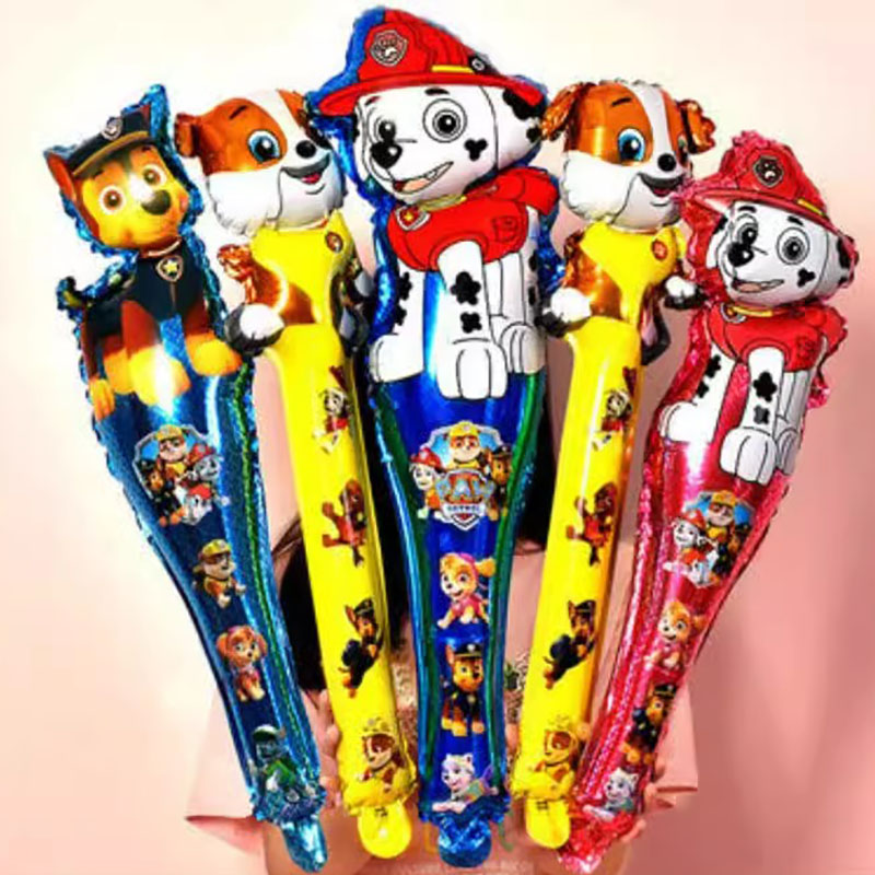 50 buah 65x22cm Paw Patrol balon Baby Shower perlengkapan pesta anak ulang tahun cakar anjing tongkat dekorasi balon dekorasi pesta ulang tahun