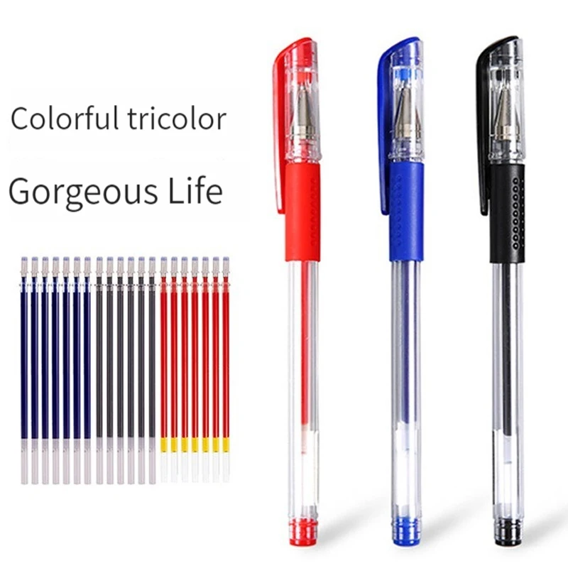 25-teiliges Gelstift-Set Schulbedarf Schwarz Blau Rot Tintenfarbe Kugelschreiber Kawaii Stift Schreibwerkzeug Schule Büro Schreibwaren