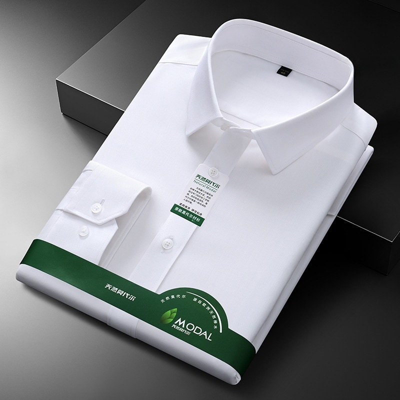 Nowa wysokiej jakości koszula męska przeciwzmarszczkowa z długim rękawem, elegancka koszula męska slim fit, koszula biznesowa, biała koszula biurowa, rozmiar 4XL 5XL