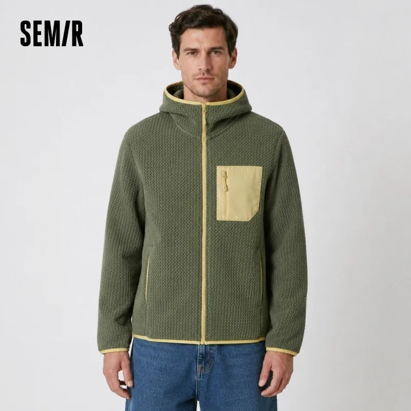 Chaqueta Semir para hombre, tejido polar antiestático, invierno 2021, nuevo Top con capucha, ropa de retales para exteriores a la moda para hombre