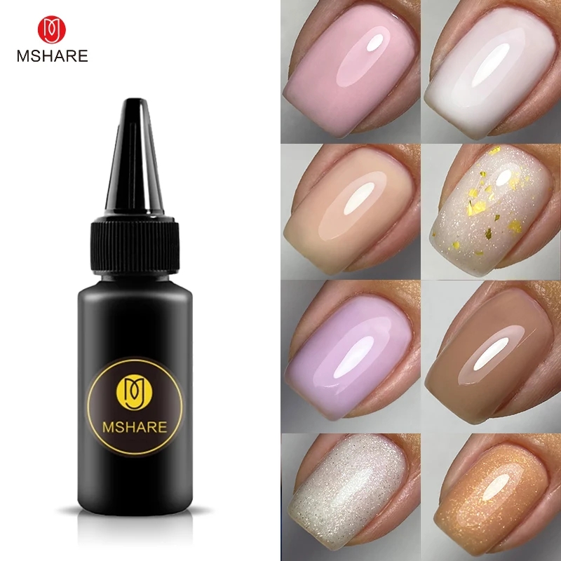 Mmhare isi ulang dasar karet kamuflase 30ml, Gel warna Gel merah muda krem rendam Gel kuku pernis pernis Gel LED UV