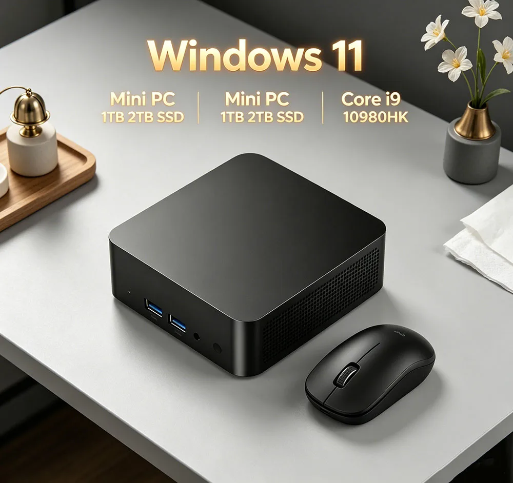 Swift Core i9 10980HK Mini Gaming PC Windows 11 Pro 32GB RAM 1TB/2TB SSD BT5.2 WiFi6 4K HD Office Study Device 3 Years Warranty