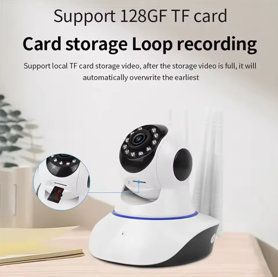 Cámara de seguridad inteligente inalámbrica de 2MP, vigilancia interior del hogar con Audio bidireccional, Monitor para mascotas y bebés, grabación de vídeo, cámara inteligente WIFI