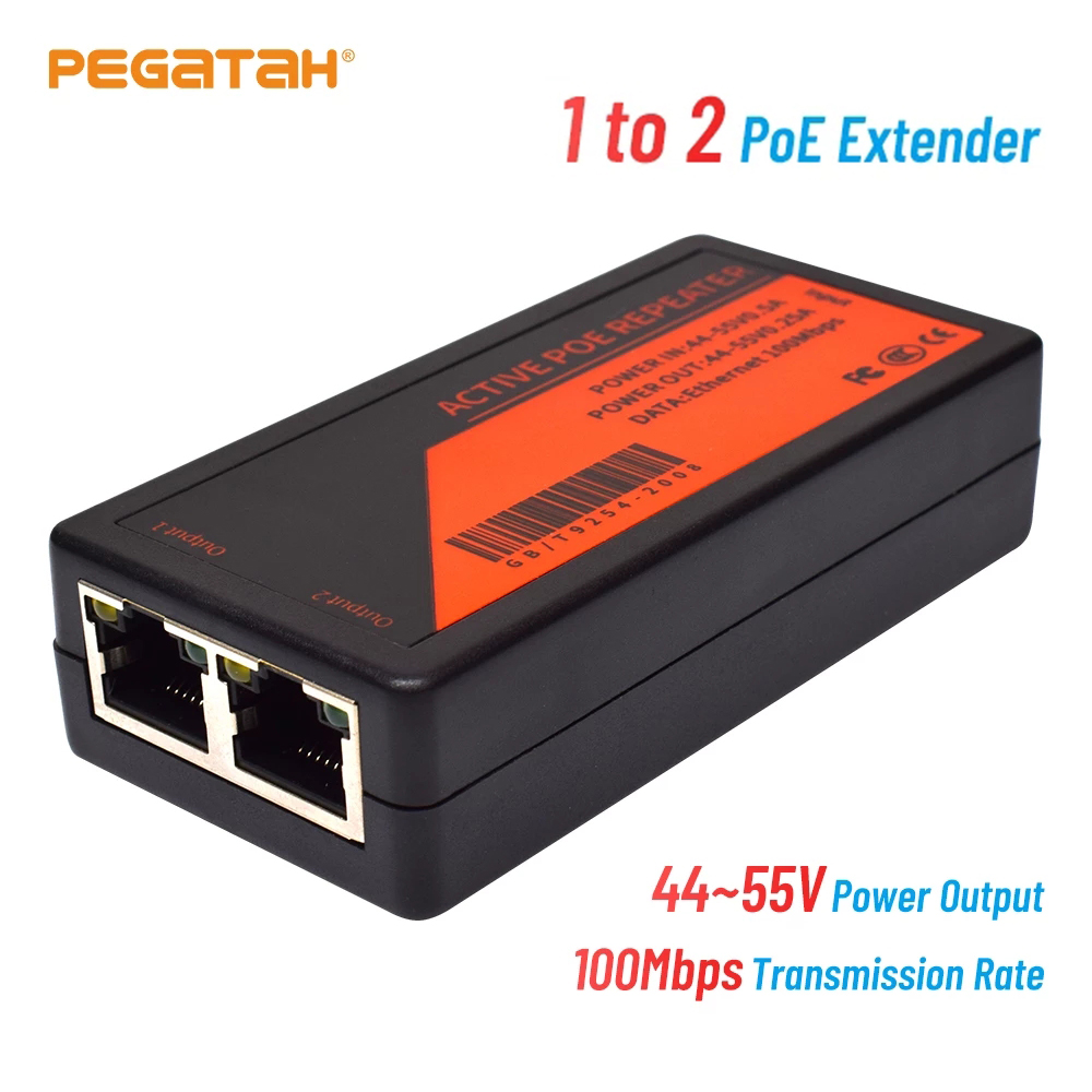 Extension PoE 2 ports 100 Mbps Extender Poe pour port IP extension maximale 100 m extension de Transmission pour caméra IP NVR AP IP