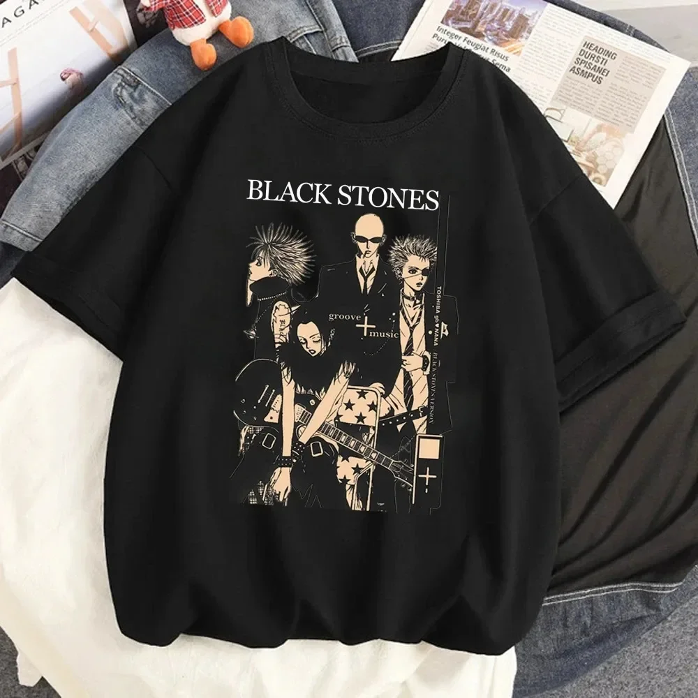 Camiseta de Anime japonés NANA con estampado de dibujos animados, Tops Unisex, ropa de calle con piedras negras, sudadera para hombres y mujeres, camisetas para mujeres