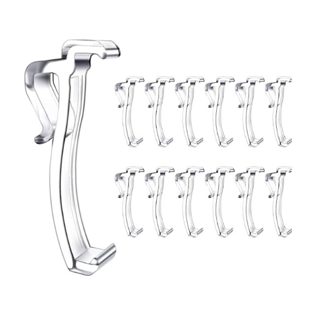 Clips de cenefa de 2,5 pulgadas, Clips ciegos para ventana, soporte de retenedor de cenefa de plástico transparente, Clips de cenefa ocultos (12 piezas)