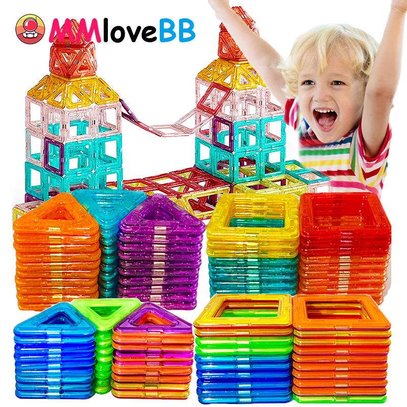 Bloques de construcción magnéticos de gran tamaño y tamaño Mini, juguetes magnéticos DIY para niños, juego de construcción de diseñador, regalos para niños, juguetes
