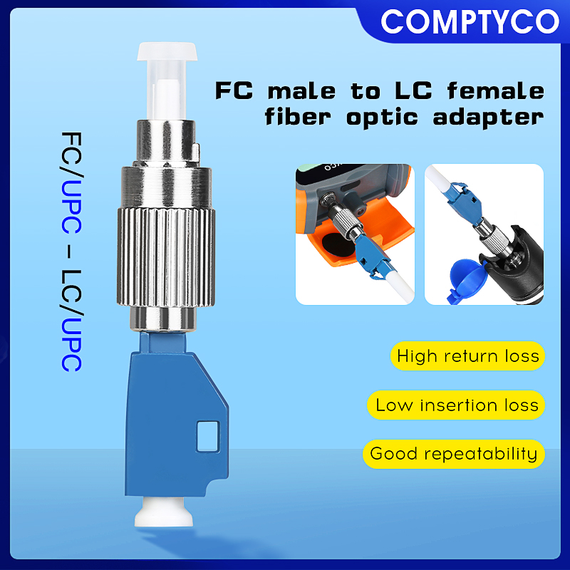 LC/UPC (мама) на FC/UPC (папа) SM-9/125 Гибридный оптоволоконный адаптер Разъем тестера оптического волокна Разъем визуального локатора неисправностей