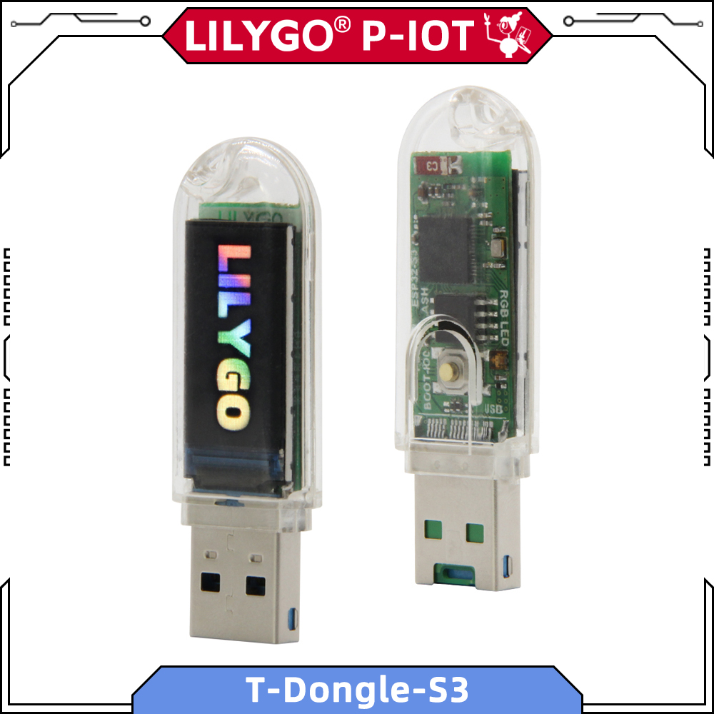 LILYGO® T-Dongle-S3 ESP32-S3 Dongle dengan 0.96 Inci ST7735 Tampilan Layar LCD Mendukung WiFi BLE Tersembunyi TF Kartu Development Board