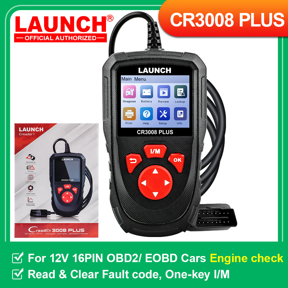 LAUNCH X431 CR3008 PLUS Pełne narzędzia diagnostyczne OBD2 Skaner samochodowy OBD2 Sprawdź akumulator silnika Bezpłatna aktualizacja online