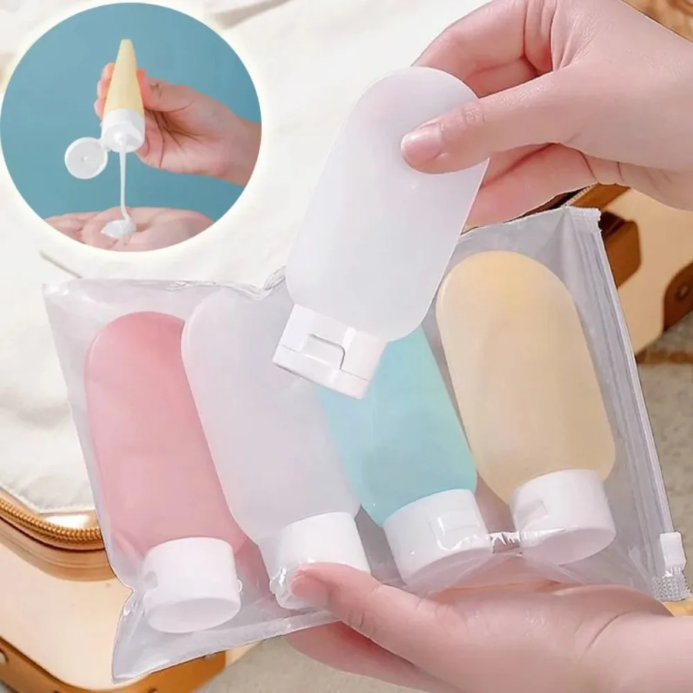 Lot de 4 flacons rechargeables de 60 ml – Tubes souples pour lotion, flacons vides à presser, flacons de voyage portables pour shampoing