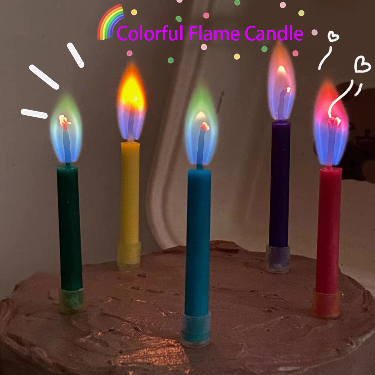 6PCS Bunte Farbige Bunte Flamme Kerzen Hochzeit Party Geburtstag Kuchen Dekoration Lieferungen für Kinder Kinder