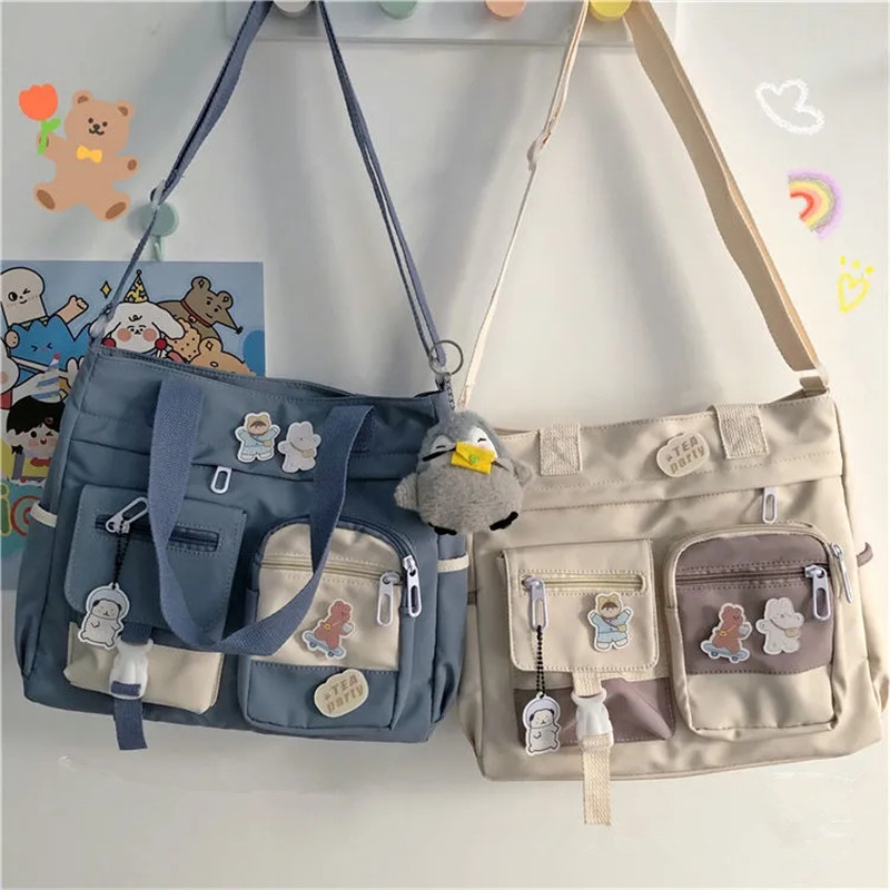 ผ้าใบกันน้ําผู้หญิงกระเป๋าถือไหล่กระเป๋าไนลอนสุภาพสตรี Tote Messenger กระเป๋า Oxford กระเป๋าถือ Cross body กระเป๋าสําหรับสาว Satchels