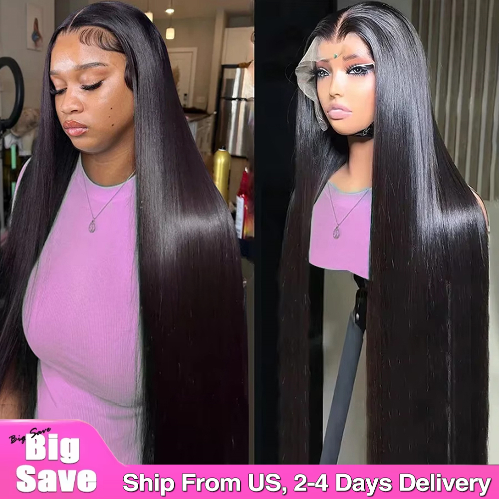 250% 40 Polegada perucas dianteiras do laço reto cabelo humano 13x6 hd peruca frontal do laço 13x4 osso em linha reta peruca de cabelo humano pré arrancado para mulher