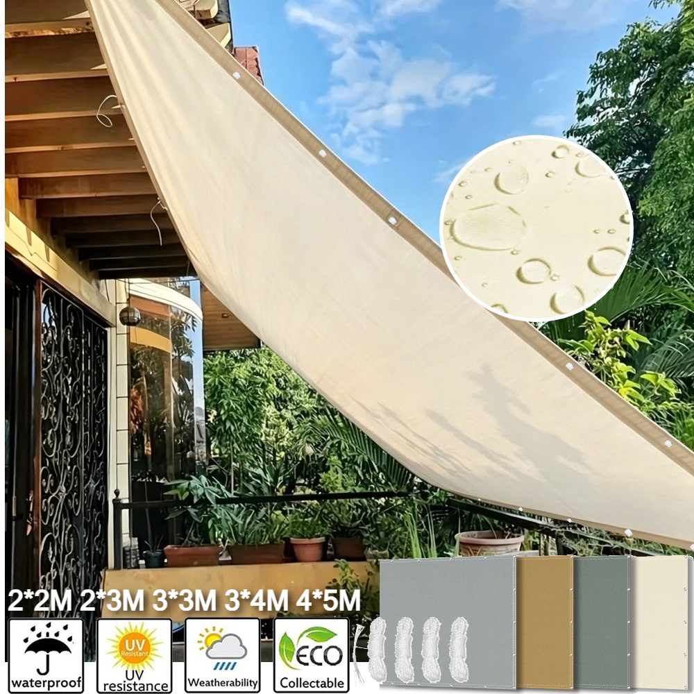 ผ้าใบกันแดดกันน้ำพร้อมห่วงตาไก่ ป้องกันรังสียูวี สำหรับสวน ลานบ้าน หลังคา บังแดด บังสายตา
