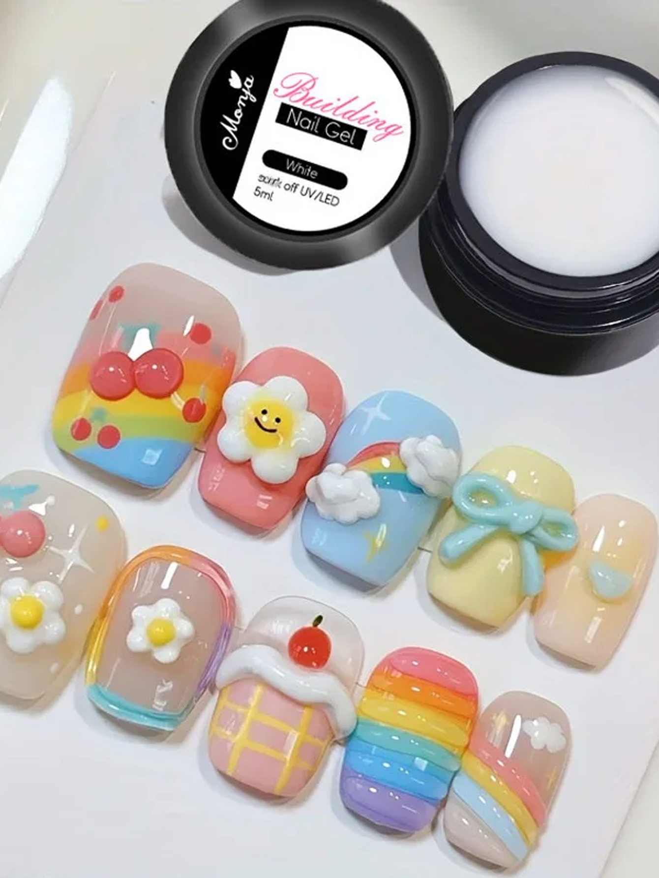 5G cristal suave extensión sólida Gel de uñas claro NudePink Aerylie tallado flor gelatina que forma el modelo DlY manicura