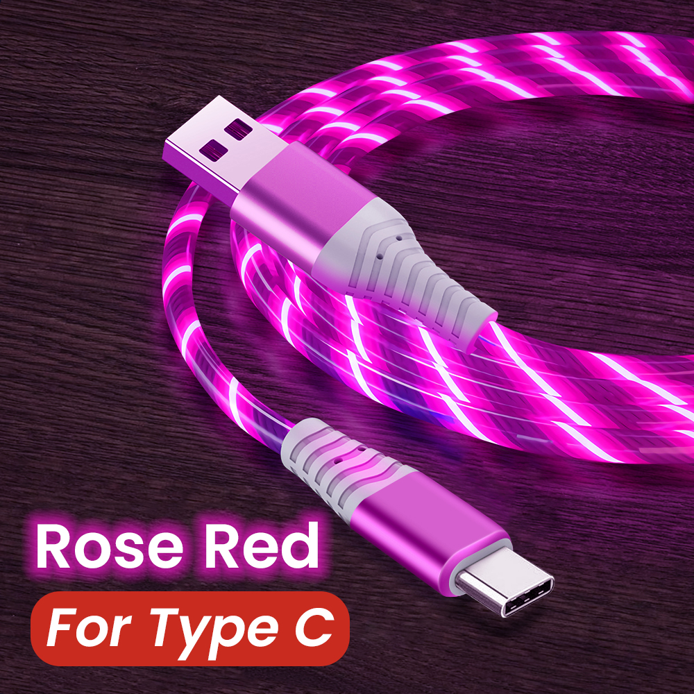 MVQF 5A Nhanh Cáp Sạc Đèn LED Phát Sáng Cáp Micro USB TypeC Cáp Dữ Liệu Chảy Streamer LED USB C Dây dành Cho Huawei Xiaomi