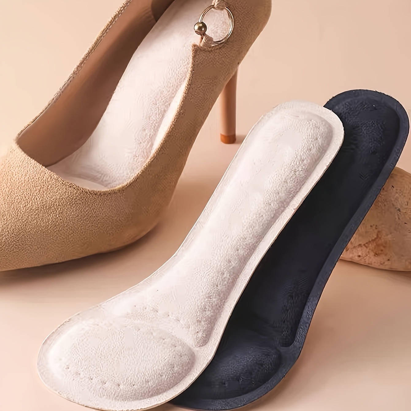 1 Pasang Sol Dalam Sepatu Wanita Anti-Slip dan Peredam Guncangan |   Bantalan Sepatu Lembut Perekat Sendiri dengan Pengontrol Bau untuk Sepatu Hak Tinggi, Pumps