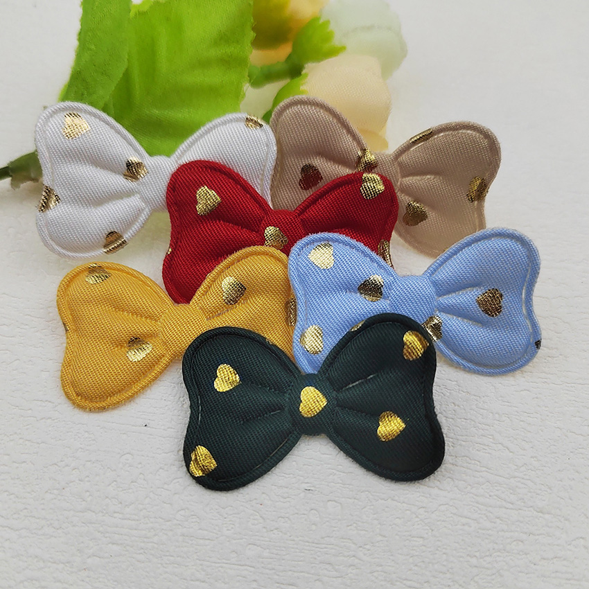 Applique imbottita a pois Bowknot, fascia per capelli, accessori per fermagli per capelli, scarpe, cappelli, toppe decorative, 4x2.5cm, 60 pezzi