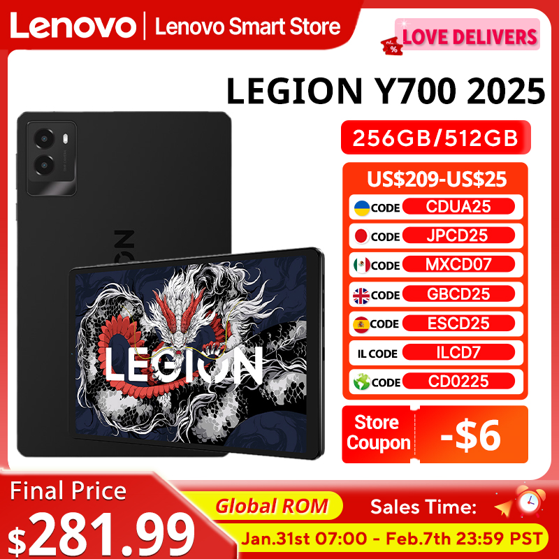 Lenovo LEGION Y700 2025 Tablet Global ROM Snapdragon 8 Gen 3 Octa Core 8,8 Polegadas 165Hz Display Android 6550mAh Pad PC