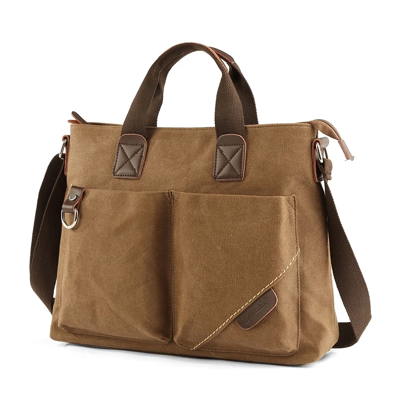 Torba na laptopa MATE ELAN Canvas dla mężczyzn, 15,6 cala, retro, na ramię, listonoszka, vintage, jednolity kolor, duża pojemność, aktówka na komputer