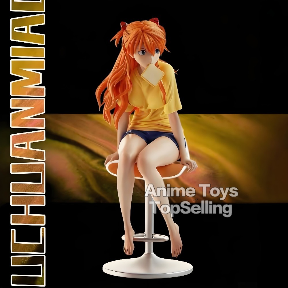Figur Anime New Century Evangelion Asuka Langley Soryu 22cm, Figur Aksi PVC, Model Koleksi Mainan untuk Hadiah