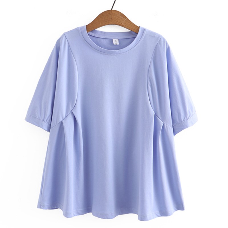 4XL lato Plus rozmiar podstawowy T-Shirt kobiety 2023 wiosna krotnie O-Neck Tees słodkie pół rękawa najniższy topy ponadgabarytowych krzywa ubrania