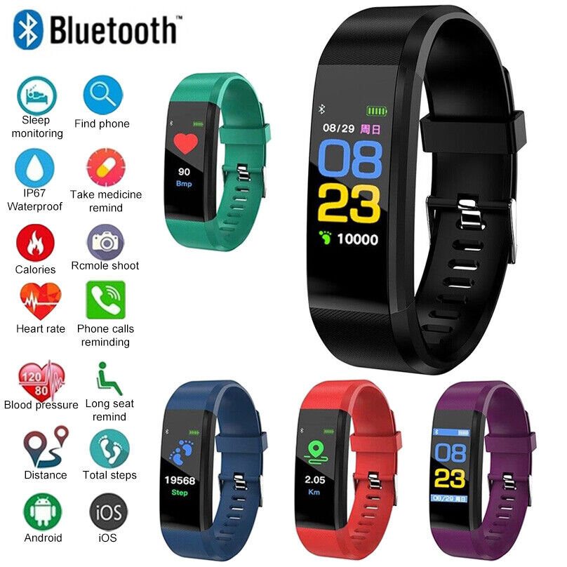115plus Bluetooth 4.0 สร้อยข้อมือกีฬาอัจฉริยะ Smartwatch สําหรับ iOS Android Sport Fitness Tracker เด็ก Touch สายรัดข้อมือนาฬิกา