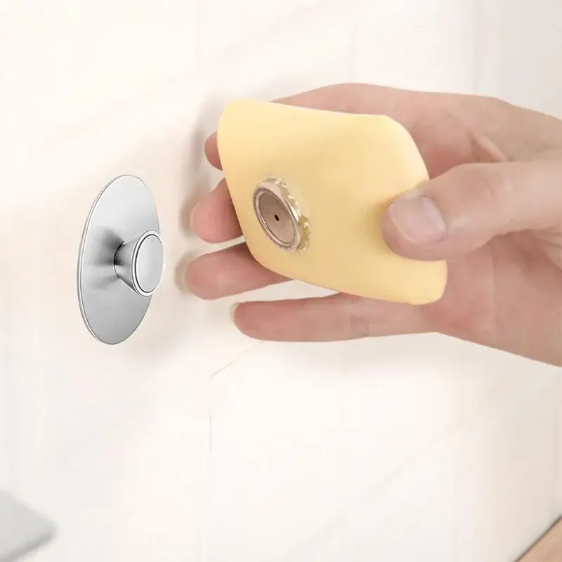 Perforatievrije wandgemonteerde magnetische zeephouder voor de badkamer Universele zeepopbergrek voor de badkamer Zeephouderbenodigdheden