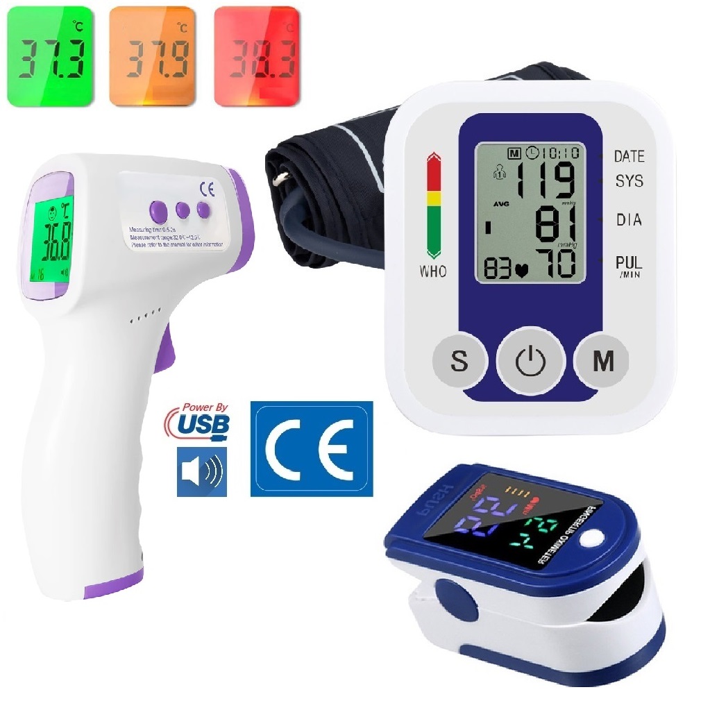 Tonomètre de pression automatique médical tensiomètre compteur de pouls de fréquence cardiaque moniteur BP bras numérique sain compteur de pression artérielle manchette