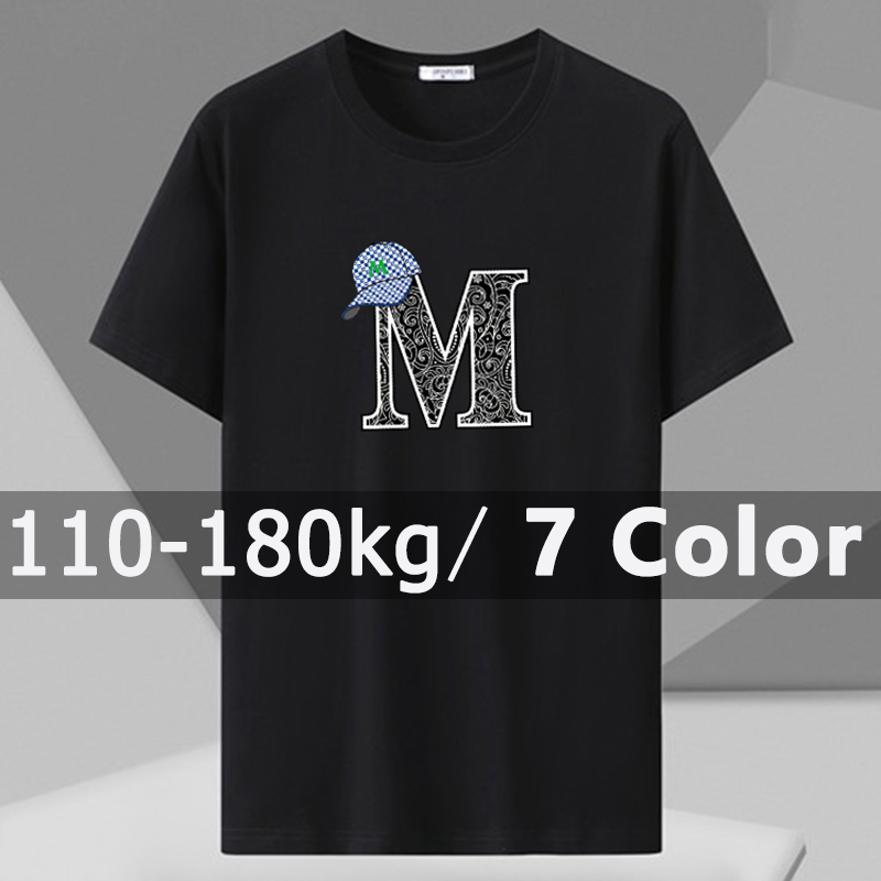 T-shirt imprimé pour hommes, t-shirt à manches courtes, grande taille, vêtements pour hommes, 110-180kg, Y-5XL, 6XL, 7XL