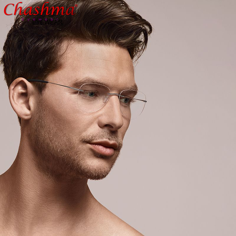 β-Titanium Transition Aviation Sunglasses Photochromic Myopia Glasses Rimless Eyeglasses Men with Diopters