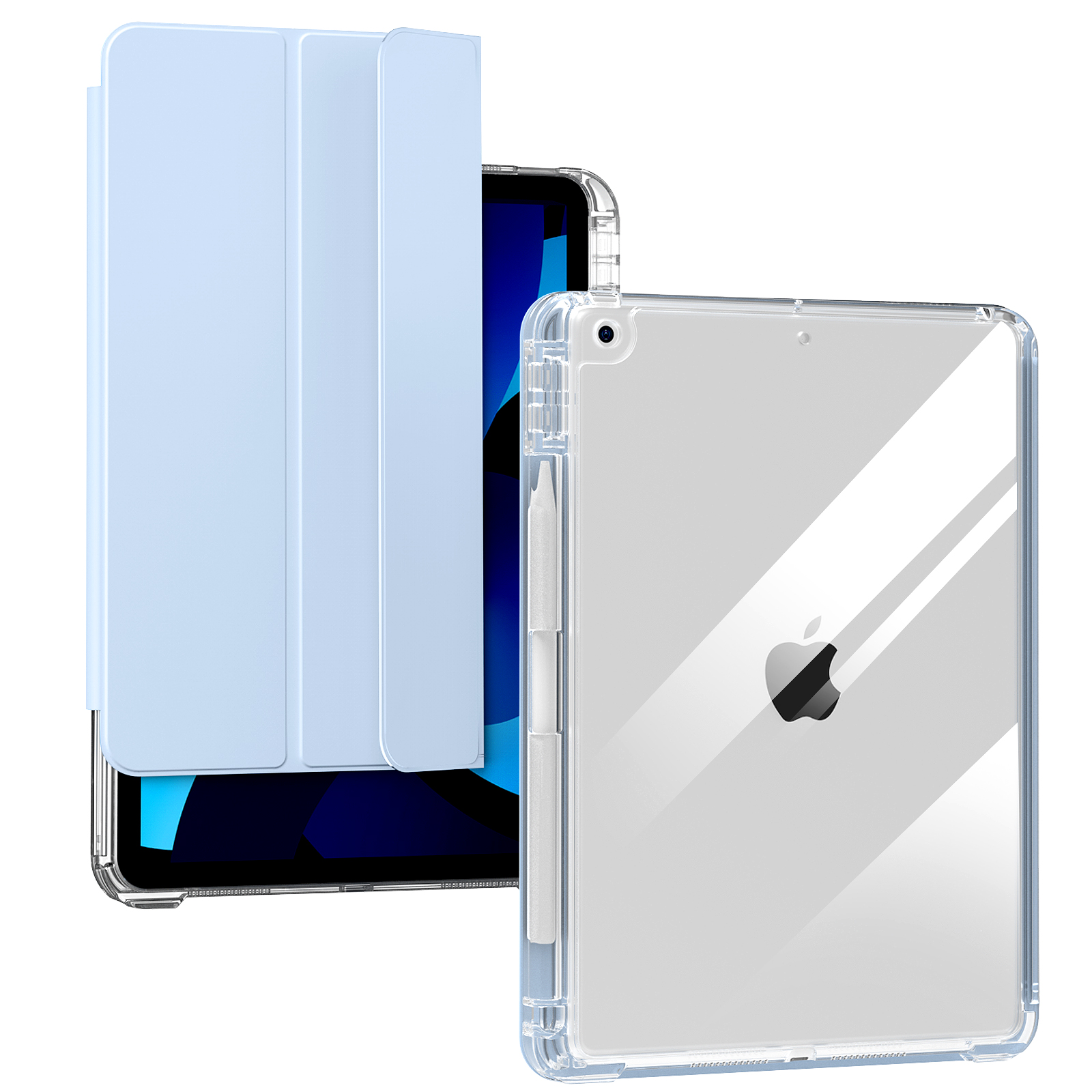 Чехол ZOYU для iPad 10.2 с прозрачной жесткой задней панелью, для iPad 10, 10.9 2022, Pro 11, 12.9, Mini 6, Air 4/5, съемная сдвижная крышка