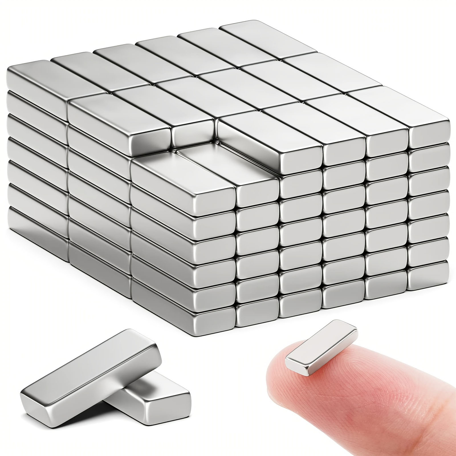Petits aimants en barre 10x5x2mm, 50/100 pièces, aimants en terres rares pour l'artisanat, le tableau blanc, le réfrigérateur, la science, le bureau et le bricolage